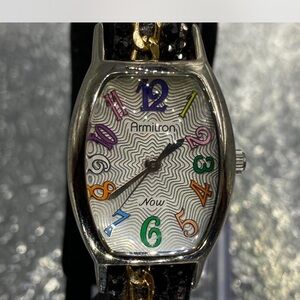 Armitron Silver Watch with Colorful Dial